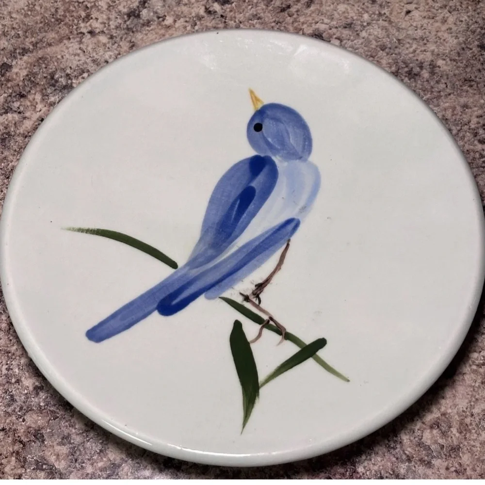 Elegant Blue Bird Ceramic Decor